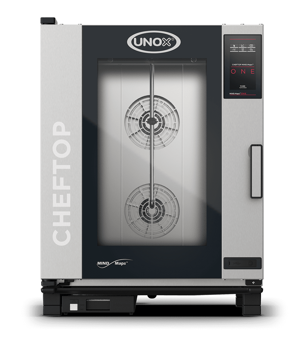 10 trays GN 1/1 Render of UNOX CHEFTOP MIND.Maps™ ONE commercial combi oven XEVC-1011-E1RM-MS.